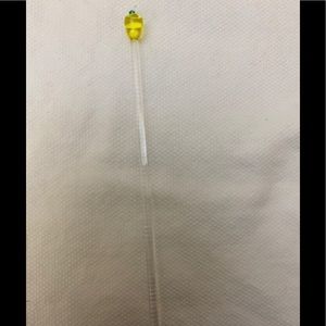 “APPLE YELLOW” PH Glass Swizzle Stick Stir NEW